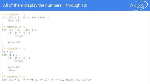 for Loop In PHP Tutorial Class  20