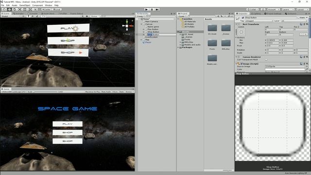 Создание макета меню в Unity3d