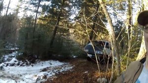 1988 4x4 toyota van gets air up snowy hillclimb