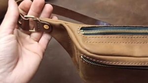 Поясная сумка (бананка) ручной работы из кожи Crazy Horse