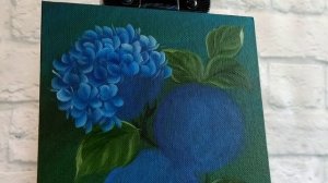 Букет гортензий акриловыми красками