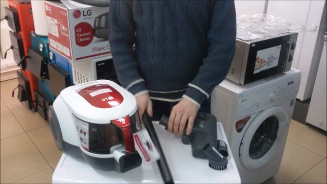 Пылесос LG VK70505N , VK70502N, VK70604N, VK69461N подробная распаковка. Пылесос LG с контейнером смотреть онлайн