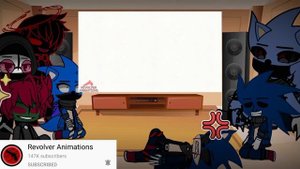 MC characters and Sonic versions react to Tricky vs Sonic Exe - Gacha club reaction (cringe)