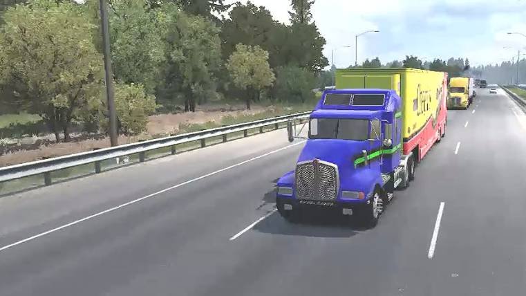 Kenworth T600. Cargo: Nascar Race Team.
