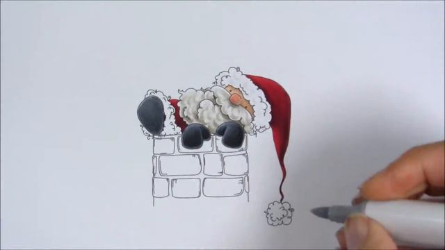 Copic Colouring Stamping Bella Santa is Stuck stamp смотреть онлайн