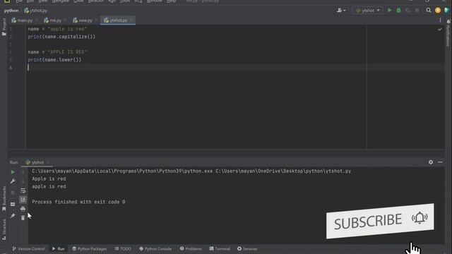 Lower, Upper,  & Capitalise Functions in Python #pythontutorial