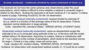 Outlier analysis in linear regression