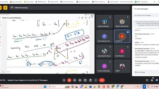 Applied Linear Algebra in AI and ML | IIT Kharagpur | NPTEL | Week 5 Live Session