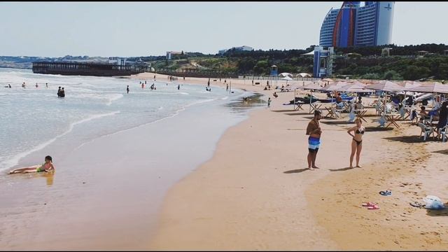 Наш отдых в Азербайджане, пляж Бузовна. Атмосфера пляжа. смотреть онлайн