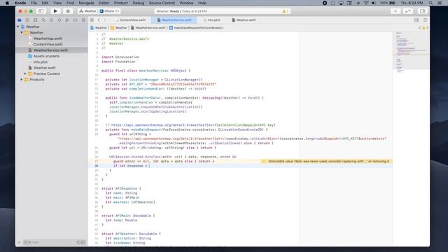 SwiftUI Tutorial - Weather App (MVVM, JSON API, CoreLocation) смотреть онлайн