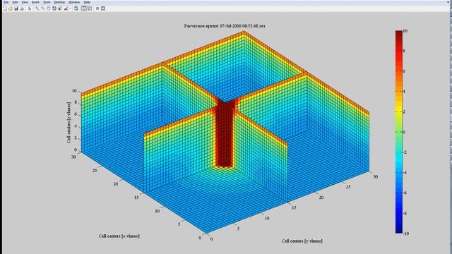 Трёхмерное уравнение теплопроводности с ф.п. l 3D Heat transfer equation with phase change in matla смотреть онлайн