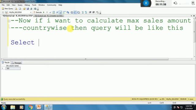 SQL aggregate functions Min | Max |Sum | Count |AVG Function