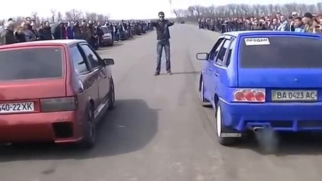 Ваз 2108 vs ваз 2109 гонки-Знаменка 06.04.2014 смотреть онлайн