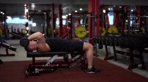 Французский жим лежа штанги на скамье Упражнение #27