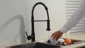 Смеситель кран для кухни с гибким изливом Kasanye Kitchen Faucet 202, серебряный матовый