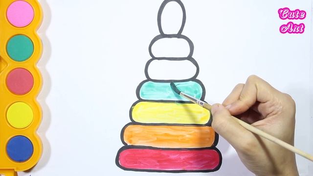 ПИРАМИДКА Рисование и Раскраска для детей смотреть онлайн