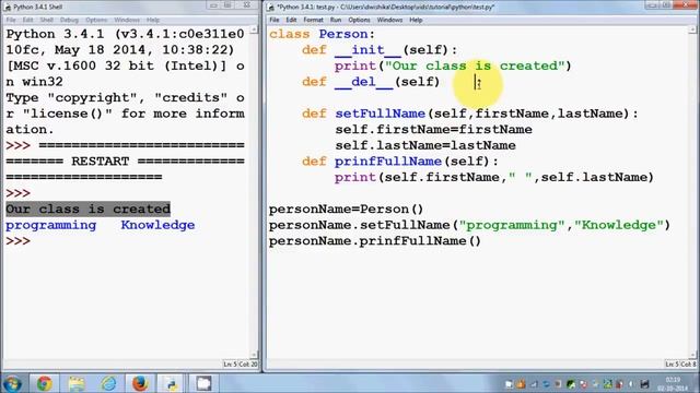 Python Tutorial for Beginners 16 - Class Constructors(_init_ ) and Destructor (_del_) |AK Studio