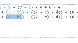 Записать в префиксной форме выражение a+5∙b-(7-c)∙d+6∙e