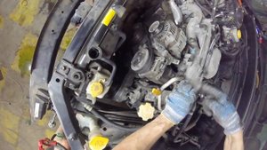 снятие мотора EJ20 Subaru impreza GH7