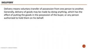 Business Regulations - The Sale of Goods Act, 1930 - Lecture 2