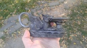 Находки и покупки на пункте приёма металла и макулатуры. Советский подсвечник ГРИФОН .  Антиквариат