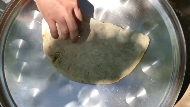 Чуду с зеленью как в старину. Дагестанское чуду на костре