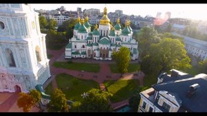 Киев, Софиевская площадь, Собор Святой Софии с высоты птичьего полета