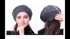 Просто симпатичный Ажурный узор для шапок, беретов спицами на весну