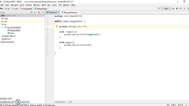 PBO Java 5  Pembuatan class, object, method, dan property