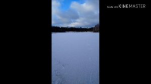 Лёд на карьере в поселке Шамокша, Лодейнопольский район