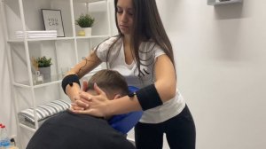 ASMR Massage - ASMR female chair massage - Head, scalp, neck and arms massage
