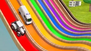 Learn Colors with 5 Street Vehicles and Assembly Fruit Wheels Flying Cars Pretend Play Toys for kid