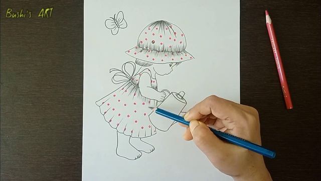 Daily Challenge #315/ Little Girl in Garden pencil drawing смотреть онлайн