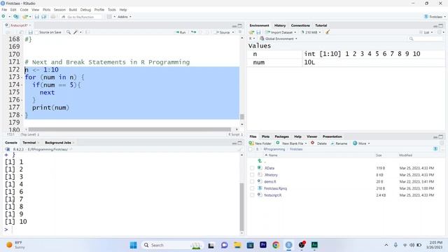 How to use Next & Break Statements in R Programming Language ? #rprogramming #programming #coding