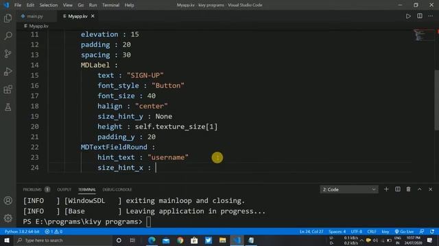 Designing SIGN-UP page using KIVYMD || Mobile App Development смотреть онлайн