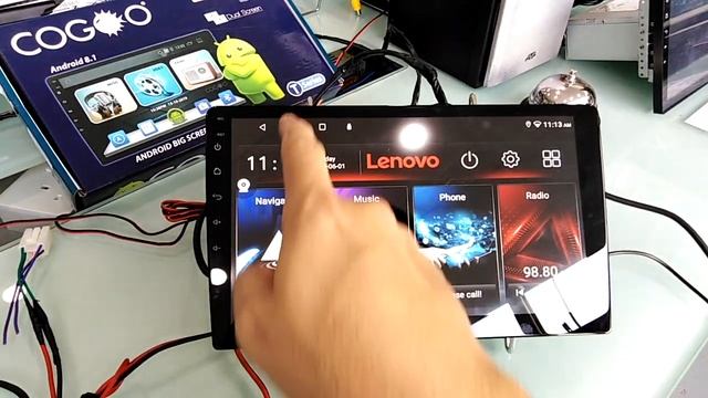 Lenovo D1 Car Android Player Split Screen between Radio & Waze APP смотреть онлайн