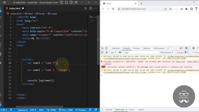 Javascript Variables | Let , Var , Const Variables | Tutorial in Tamil | Tamil Programmer