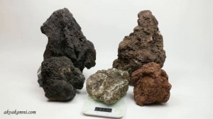 Сравнение камней для аквариума, черная лава, коричневая лава, карпатский камень