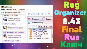 Reg Organizer 8 43 Final Rus Ключ