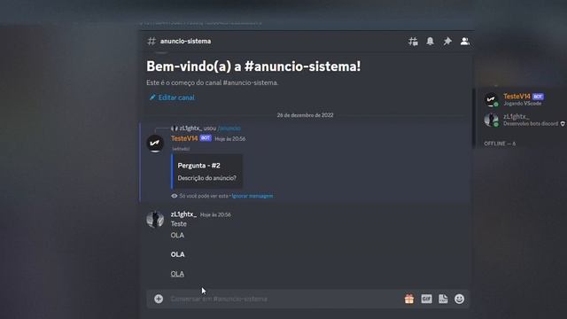 Sistema de anúncio com collector (Discord.js v14 - Slash) - #1