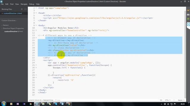 Custom Directives in Angular JS смотреть онлайн