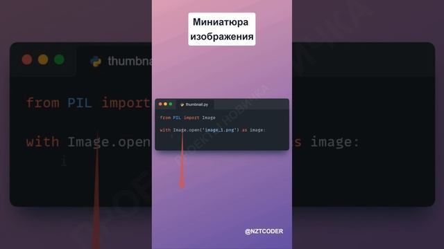 Создаем миниатюру изображения с помощью #пайтон #пайтондляновичков