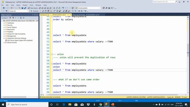 Set Operators in SQL Server смотреть онлайн