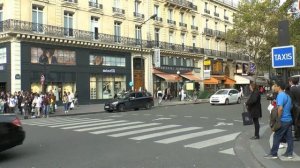 Paris France. Boulevard Haussmann Galeries Lafayette.