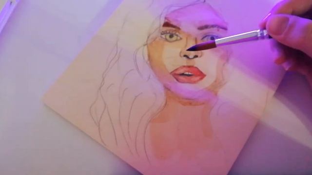 показываю как рисовать портрет профисиональной акварелью ? смотреть онлайн