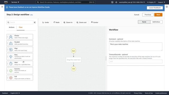 Create AWS Step Functions Visually with Workflow Studio смотреть онлайн