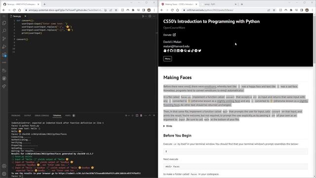 Walkthrough of CS50 Python Problem Set 0 смотреть онлайн