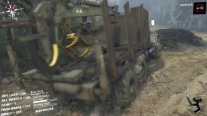 Spin tires : Kraz truck + carriage with crane