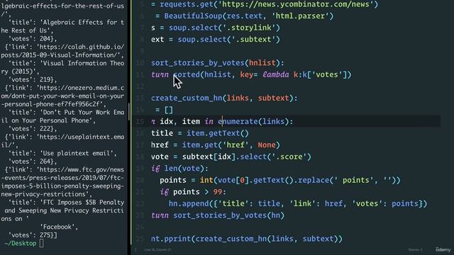 Hacker News Project 3 - Python Full Course for Beginners 2023