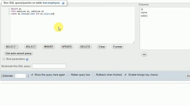 Write an sql query to remove duplicate rows in a table? | write a query to delete duplicate records